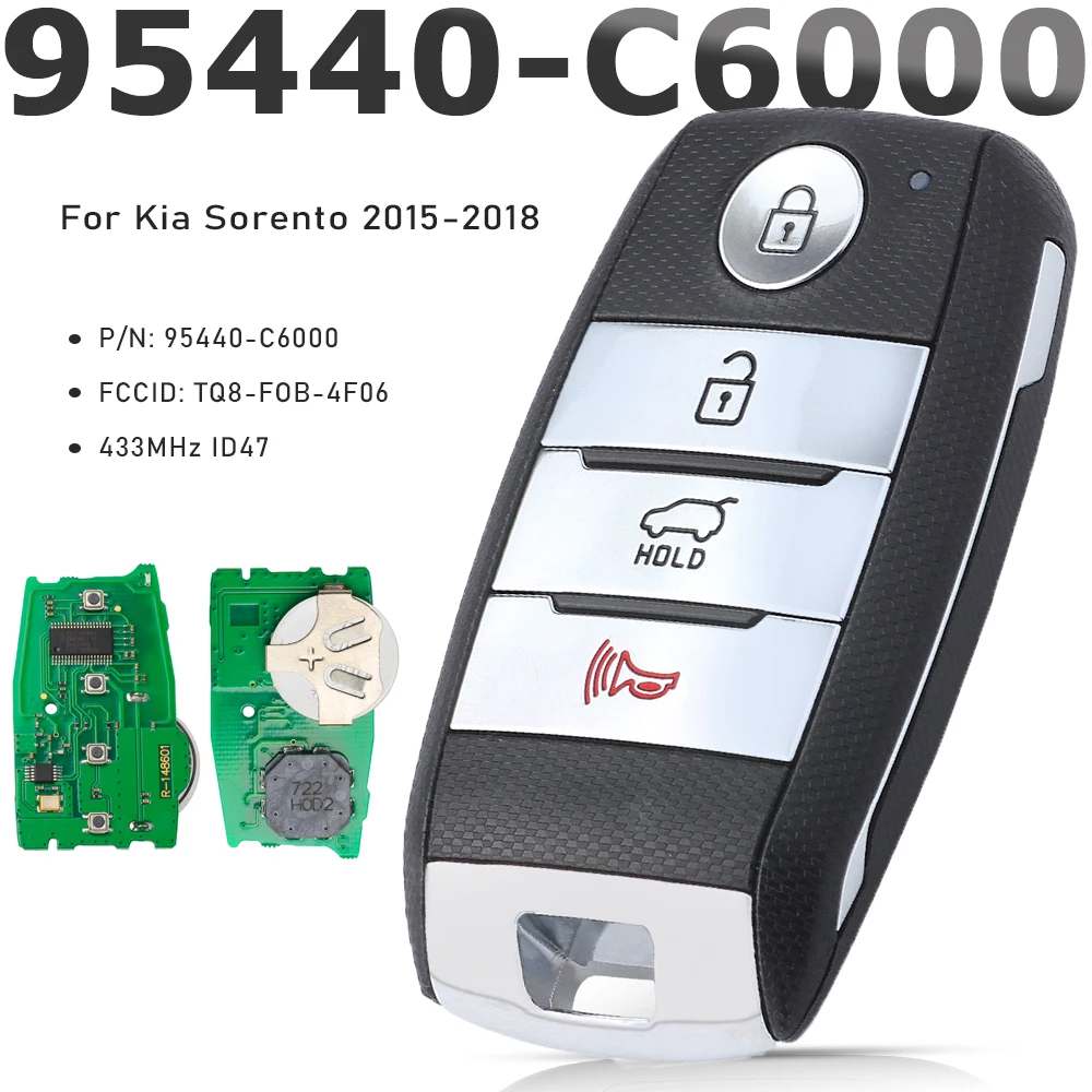 KEYECU 95440-C6000 TQ8-FOB-4F06 433 МГц ID47 Keyless Go Smart Remote Key для KIA Sorento 2015 2016 2017 2018 (UMa PE) 
KEYECU 95440-C6000 TQ8-FOB-4F06 433 МГц ID47 Keyless Go Smart Remote Key для KIA Sorento 2015 2016 2017 2018 (UMa PE)