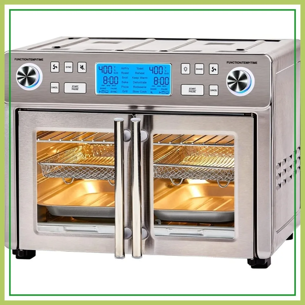 Dual Zone 360 Air Fryer Oven Combo, 25 QT Extra Large, Cook Two Foods Differently, 60% Faster from Frozen, Pizza Stone Included
Dual Zone 360 Air Fryer Oven Combo, 25 QT Extra Large, Cook Two Foods Differently, 60% Faster from Frozen, Pizza Stone Included