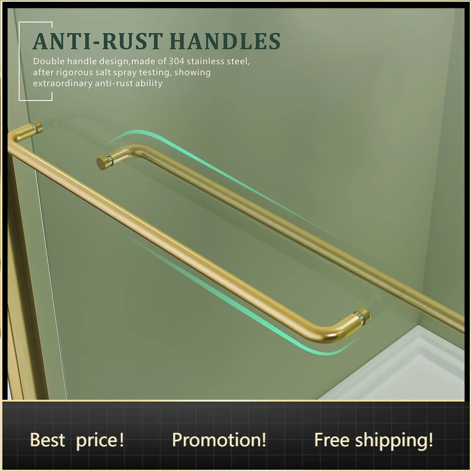 Brushed Gold 50-54'' x 72'' Semi-Frameless Glass Shower Door,Bathroom Sliding Door with 1/4'' Clear Tempered Glass,Stainless Ste
Brushed Gold 50-54'' x 72'' Semi-Frameless Glass Shower Door,Bathroom Sliding Door with 1/4'' Clear Tempered Glass,Stainless Ste