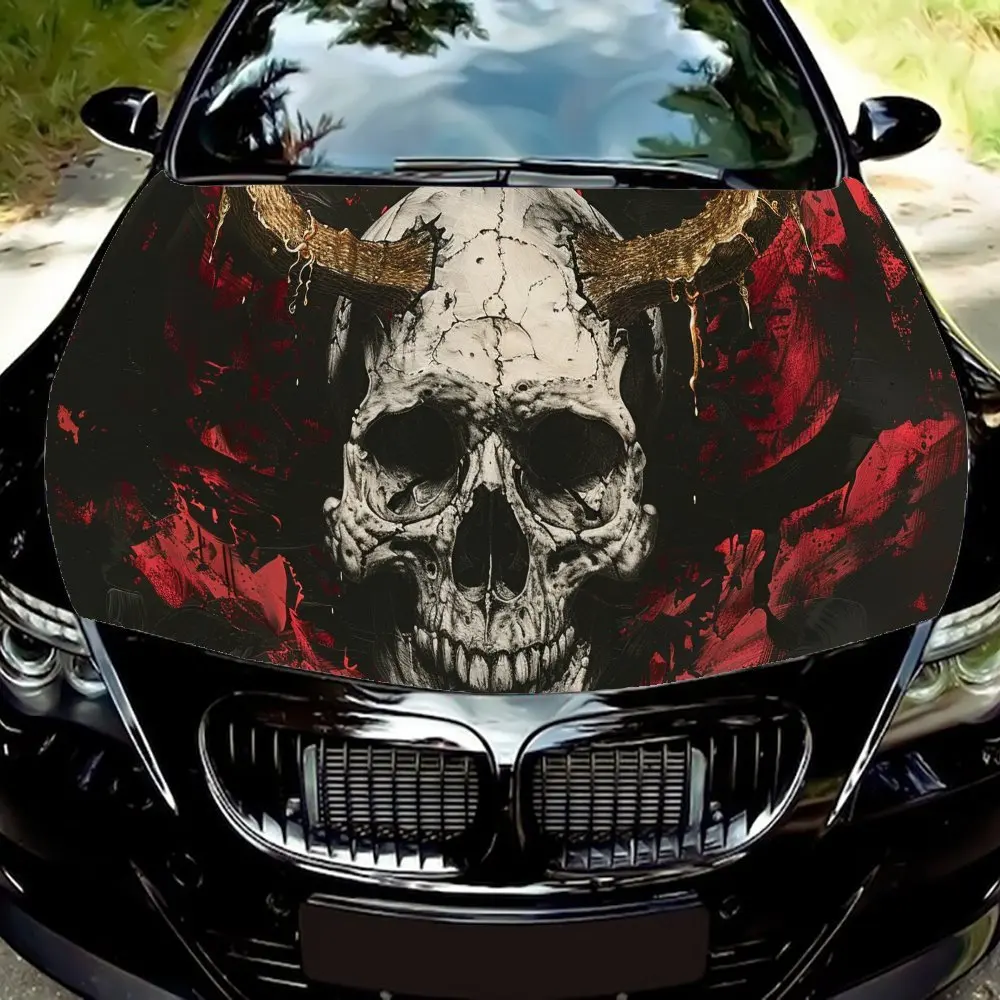 Unique and Classic Horned Skull Car Engine Hood Vinyl Wraps Sticker, Auto Exterior Device, Waterproof Self-adhesive Car Decal, P
Unique and Classic Horned Skull Car Engine Hood Vinyl Wraps Sticker, Auto Exterior Device, Waterproof Self-adhesive Car Decal, P