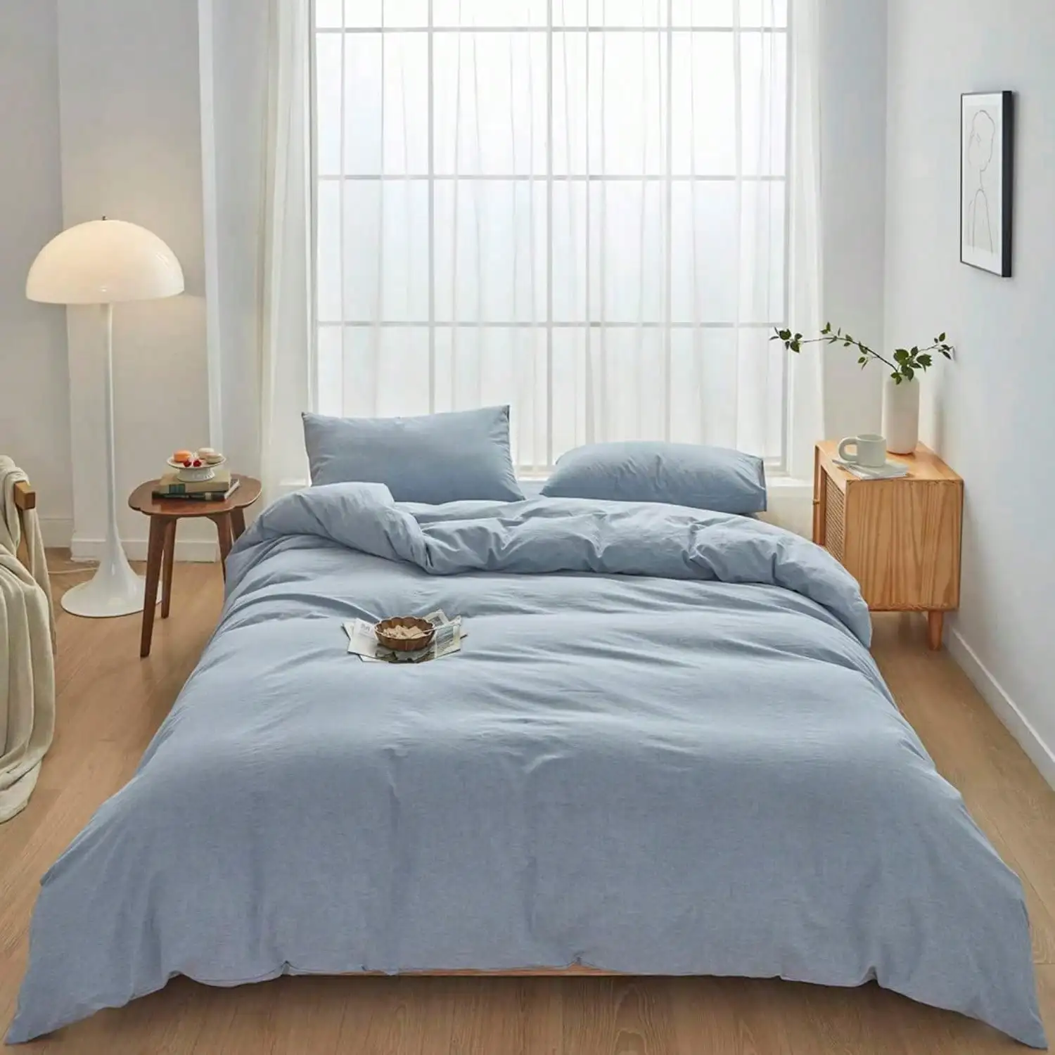 100% Washed Cotton Duvet Cover Set, Linen-Like Textured, Breathable, Durable, Soft & Comfy (King, White)
100% Washed Cotton Duvet Cover Set, Linen-Like Textured, Breathable, Durable, Soft & Comfy (King, White)