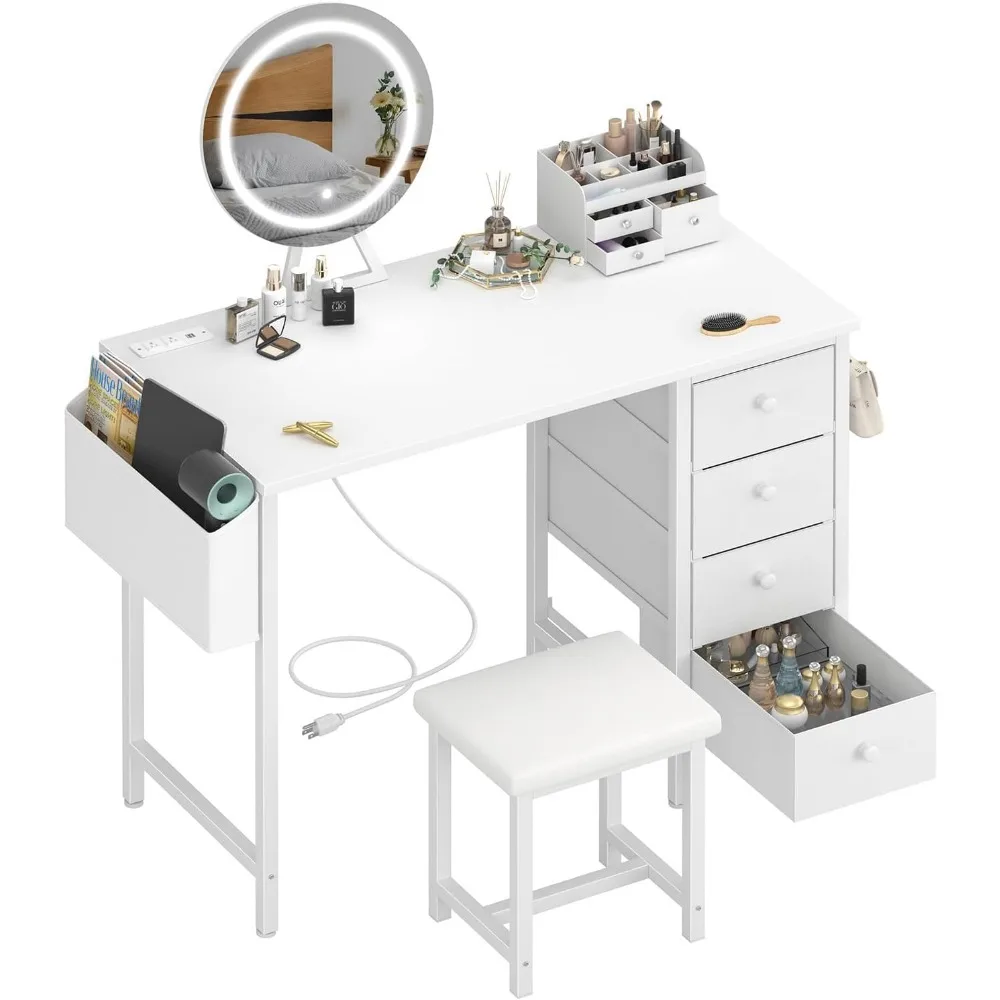 White Vanity Desk with Mirror and Light- Makeup Vanitys Set Table with Chair, Storage, Lighted Mirrort, Vanity Desk
White Vanity Desk with Mirror and Light- Makeup Vanitys Set Table with Chair, Storage, Lighted Mirrort, Vanity Desk
