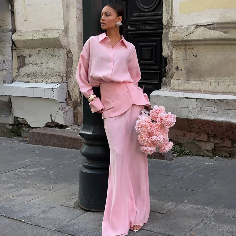 Tornova Fashion Women's Commute Suit Laple Long Sleeve Shirt Solid Waistband Maxi Skirts 3 Piece Sets Autumn Fashion 2025 Lady
Tornova Fashion Women's Commute Suit Laple Long Sleeve Shirt Solid Waistband Maxi Skirts 3 Piece Sets Autumn Fashion 2025 Lady