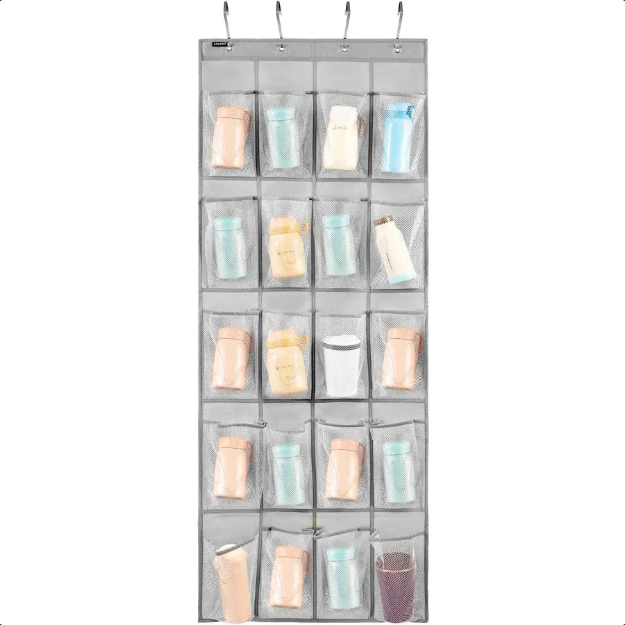 Over Door Hanging Water Bottle Holder Cup Organizer for Kitchen Pantry Glass Bottle Storage Rack with 20 Pockets MESH POCKETS
Over Door Hanging Water Bottle Holder Cup Organizer for Kitchen Pantry Glass Bottle Storage Rack with 20 Pockets MESH POCKETS