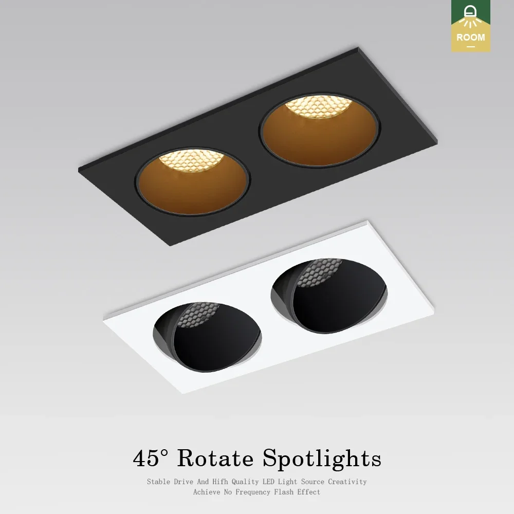 Светодиодный потолочный светильник с регулируемой яркостью AC85-265V, антибликовый потолочный светильник 30W24W, квадратный встраиваемый светильник 15W7W, современный прожектор для помещений, черный, 2 головки
Светодиодный потолочный светильник с регулируемой яркостью AC85-265V, антибликовый потолочный светильник 30W24W, квадратный встраиваемый светильник 15W7W, современный прожектор для помещений, черный, 2 головки