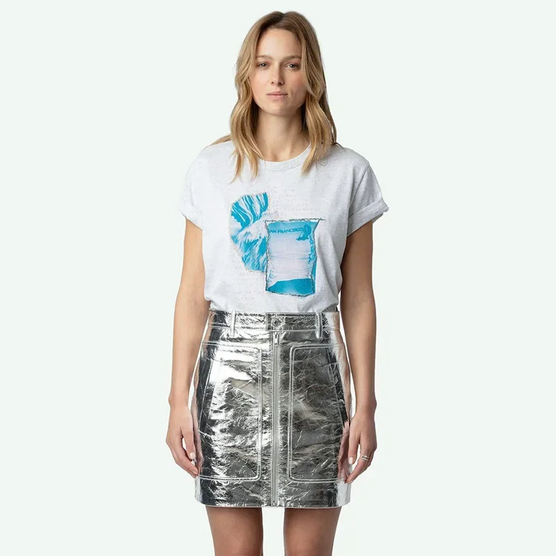 25 Summer New White Ink Digital Printing Beautiful Women Gold and Silver Thread Embroidered Women's Short-sleeved T-shirt
25 Summer New White Ink Digital Printing Beautiful Women Gold and Silver Thread Embroidered Women's Short-sleeved T-shirt