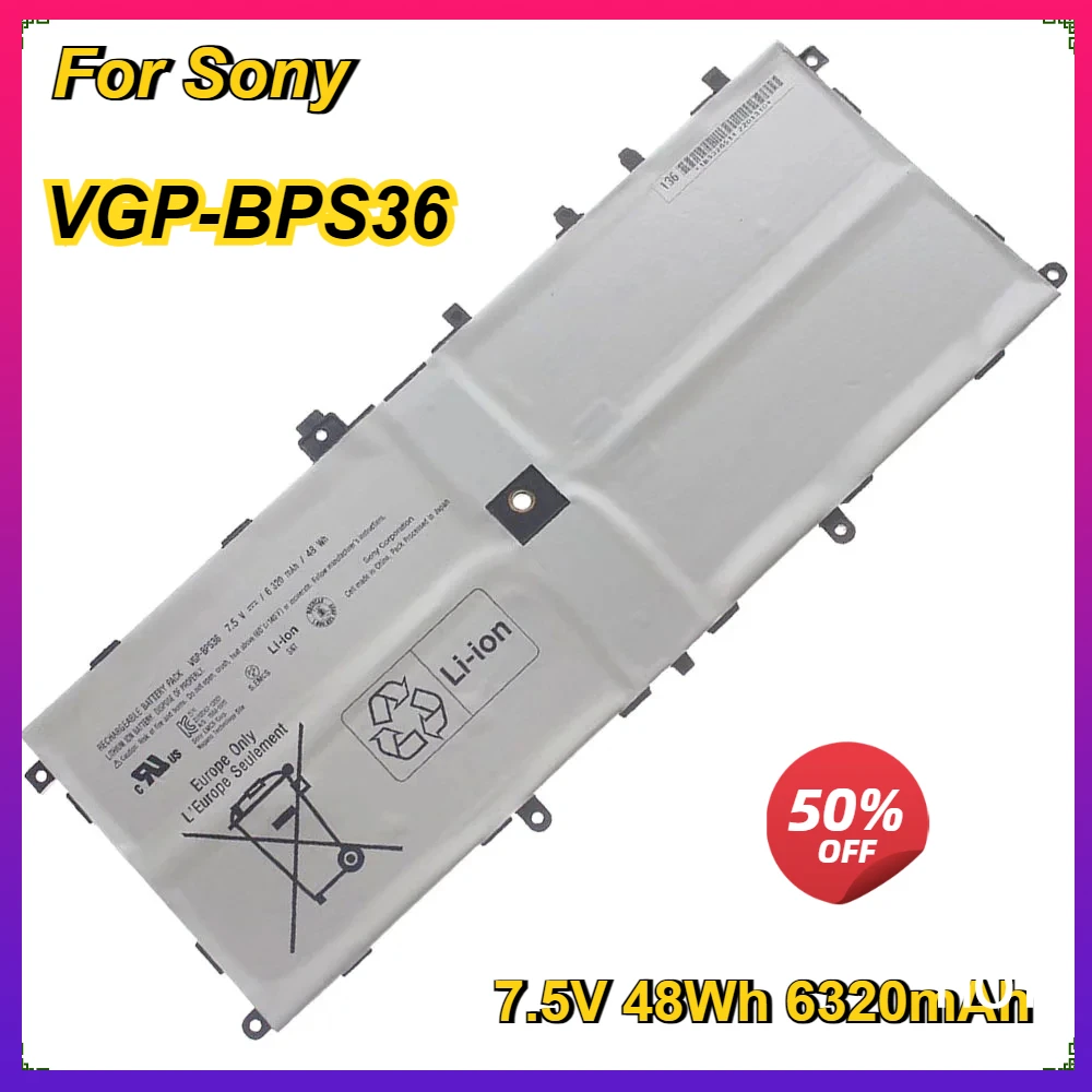 VGP-BPS36 Laptop Battery For SONY VAIO Duo13 SVD132A14W SVD1321M2EW BPS36 7.5V 48Wh 6320mAh
VGP-BPS36 Laptop Battery For SONY VAIO Duo13 SVD132A14W SVD1321M2EW BPS36 7.5V 48Wh 6320mAh