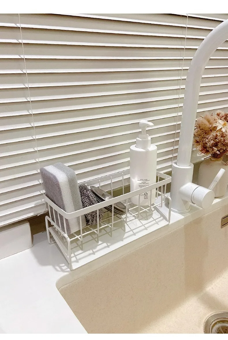 Sink Side Cleaning Caddy: Detergent, Sponge & Cloth Storage Rack with Drainage for Kitchen Shelf & Organizing
Sink Side Cleaning Caddy: Detergent, Sponge & Cloth Storage Rack with Drainage for Kitchen Shelf & Organizing