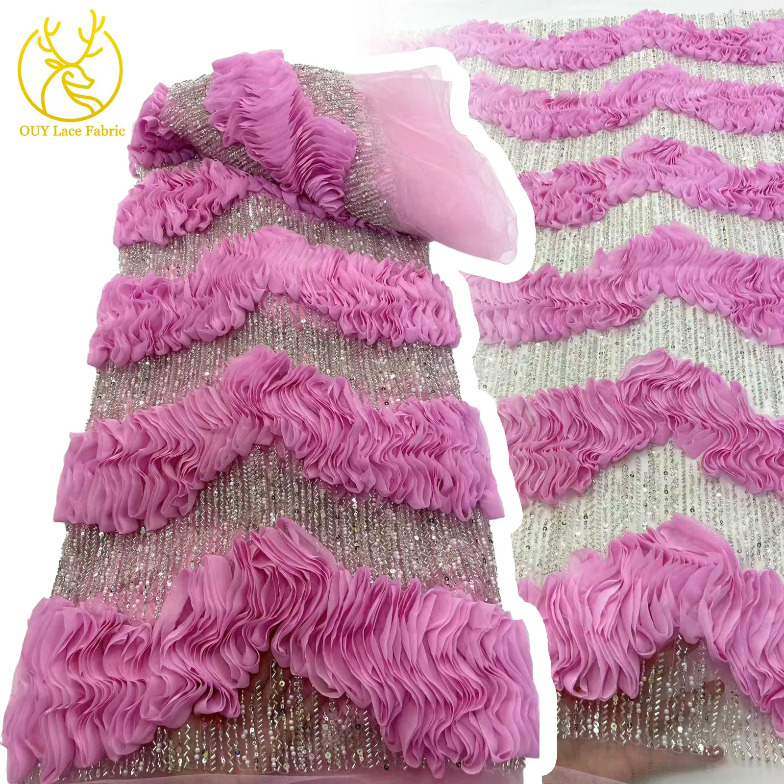 3D Elegant African Beaded Sequin Lace Fabric 2025 High Quality French Nigerian Tulle Mesh Lace Fabric for Wedding Party Dresses
3D Elegant African Beaded Sequin Lace Fabric 2025 High Quality French Nigerian Tulle Mesh Lace Fabric for Wedding Party Dresses