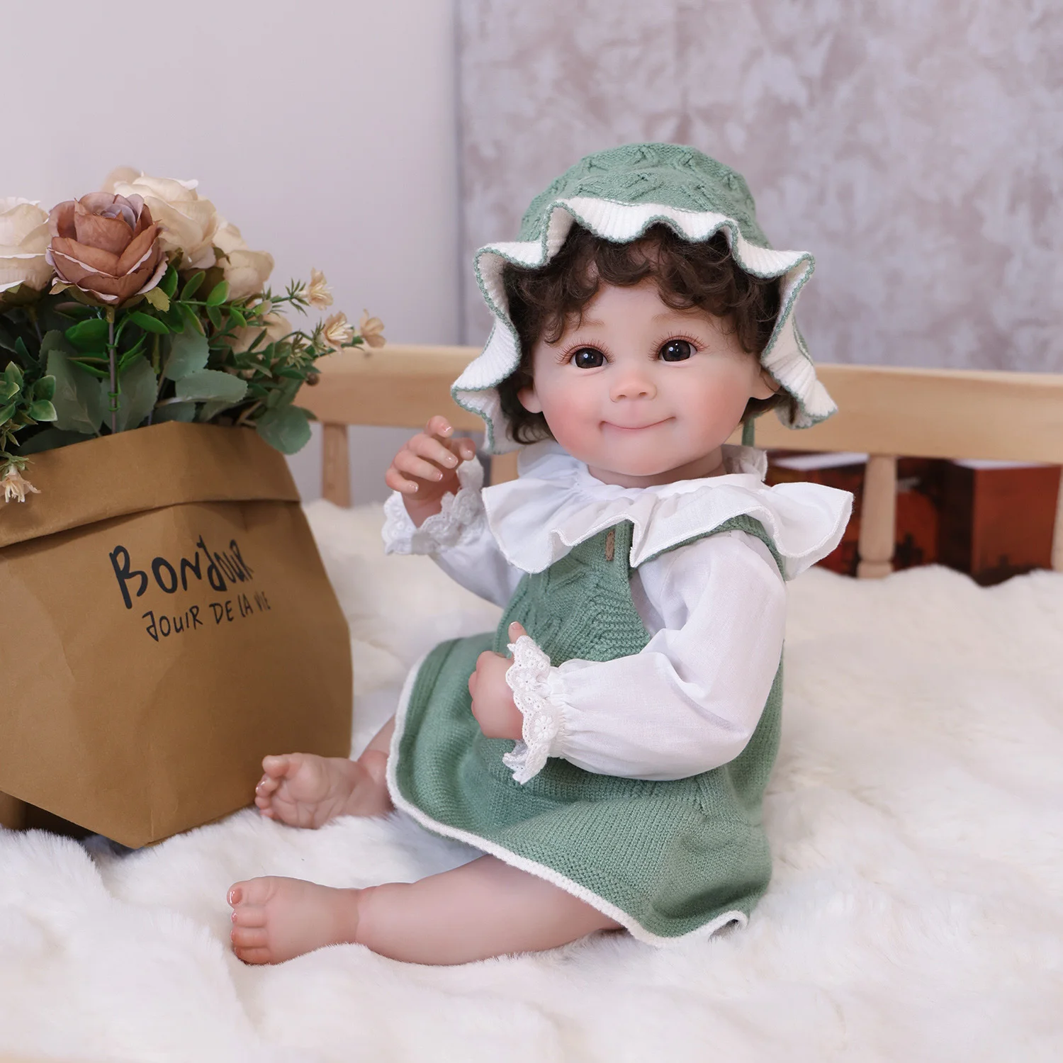20 Inch Full Body Silicone Vinyl 55CM Bebe Reborn Doll Rooted Hair 3D Skin with Visible Veins Girl Dolls
20 Inch Full Body Silicone Vinyl 55CM Bebe Reborn Doll Rooted Hair 3D Skin with Visible Veins Girl Dolls