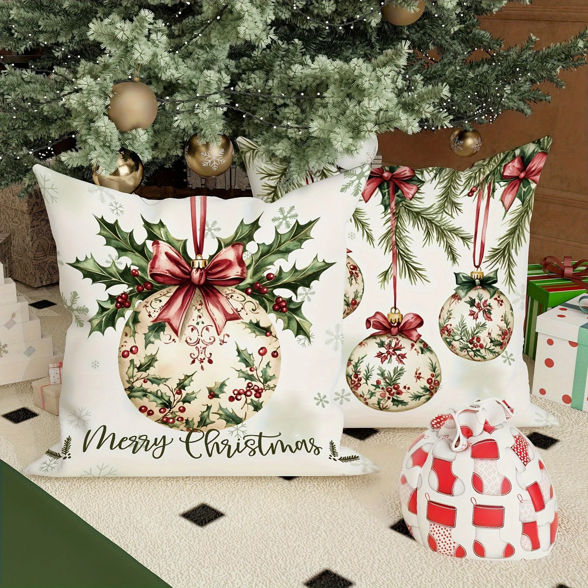 4-piece Christmas pillowcase set - a rustic holiday decoration suitable for sofas, bedrooms, and living rooms.
4-piece Christmas pillowcase set - a rustic holiday decoration suitable for sofas, bedrooms, and living rooms.