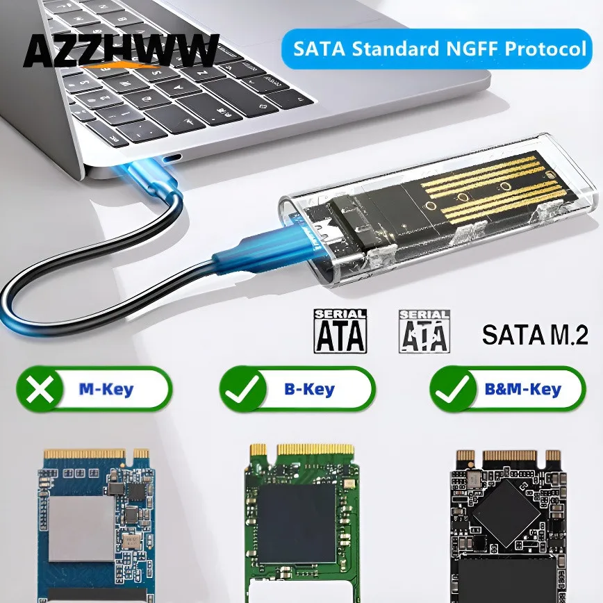 M.2 NGFF SATA SSD Enclosure Adapter USB to NGFF SATA B-Key/(B+M) Key Solid State Drive External Enclosure for SSD 2242/2260/2280
M.2 NGFF SATA SSD Enclosure Adapter USB to NGFF SATA B-Key/(B+M) Key Solid State Drive External Enclosure for SSD 2242/2260/2280