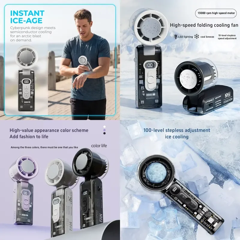 Foldable Handheld Fan Ice Cooling Design 100 Speeds Adjustable Wind High Speed Turbo Fan Long Battery Life Portable Mini
Foldable Handheld Fan Ice Cooling Design 100 Speeds Adjustable Wind High Speed Turbo Fan Long Battery Life Portable Mini