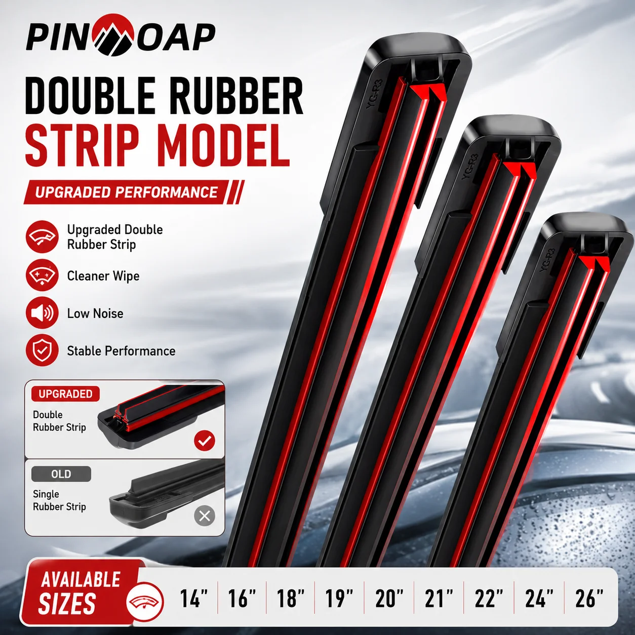1PC Car Windshield Wiper Blades 14-26'' Dual Rubber Strip All Weather Replacement Streak Free Auto Accessories Fit Cars Suv Van
1PC Car Windshield Wiper Blades 14-26'' Dual Rubber Strip All Weather Replacement Streak Free Auto Accessories Fit Cars Suv Van
