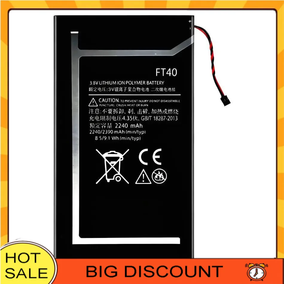 Mobile Phone Battery FT40 2240Mah For Motorola Moto E 2ND XT1526 XT1527 XT1528 XT1031 XT1063 XT1077
Mobile Phone Battery FT40 2240Mah For Motorola Moto E 2ND XT1526 XT1527 XT1528 XT1031 XT1063 XT1077