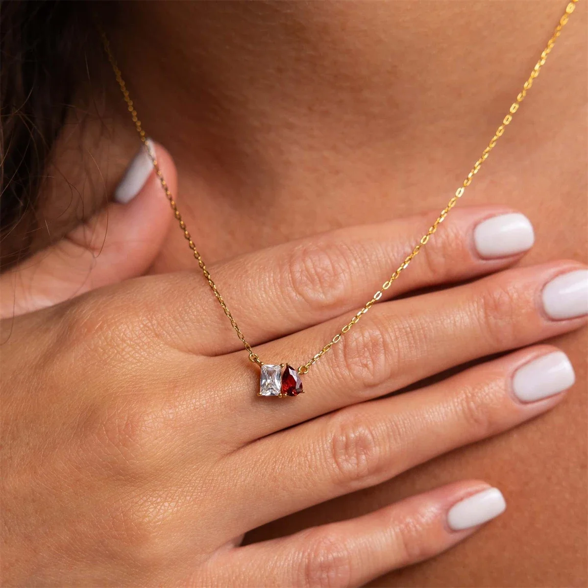 Twelve Birthday Stone Necklace Ins Hot Selling Pear shaped Horse Eye Pendant Stainless Steel Necklace Gold Plated
Twelve Birthday Stone Necklace Ins Hot Selling Pear shaped Horse Eye Pendant Stainless Steel Necklace Gold Plated