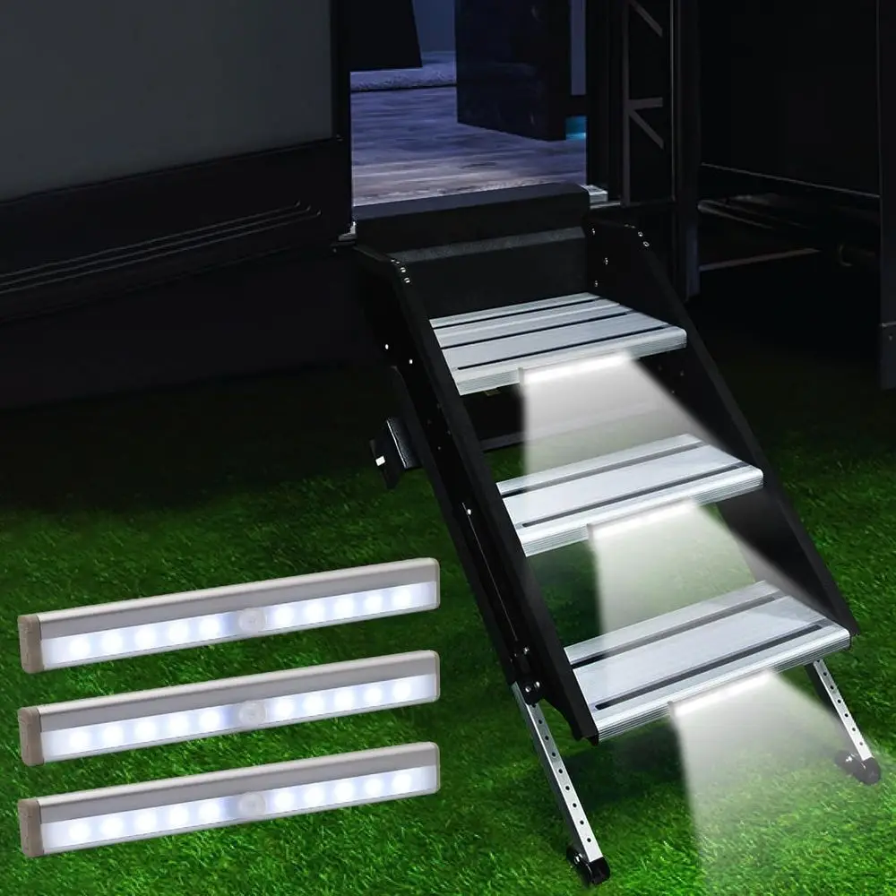 Battery-Powered LED Motion-Activated Step Lights for RVs, Motorhomes, and Campers
Battery-Powered LED Motion-Activated Step Lights for RVs, Motorhomes, and Campers