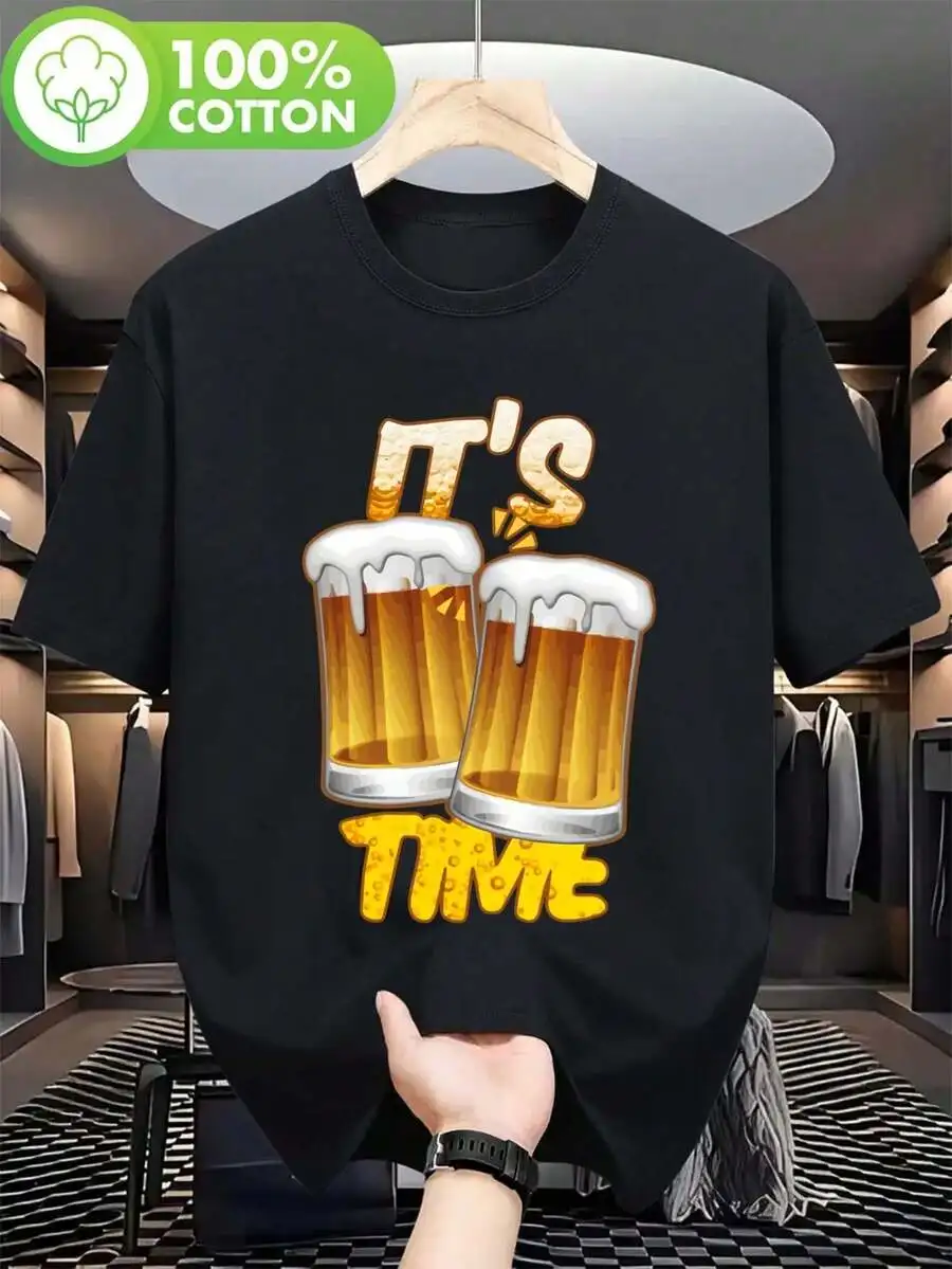 Men's Plus Size Beer Festival Slogans T-Shirt - Breathable Short Sleeve Casual Round Neck With Fun Beer-Themed Print (Brewery Lo
Men's Plus Size Beer Festival Slogans T-Shirt - Breathable Short Sleeve Casual Round Neck With Fun Beer-Themed Print (Brewery Lo