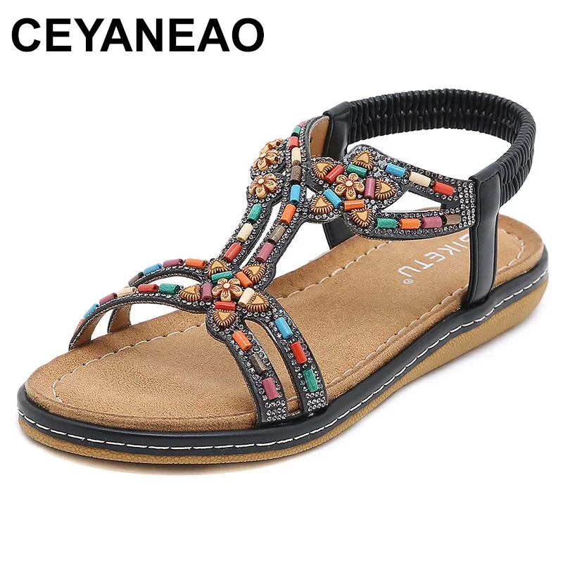 Women Rhinestone Decor Slingback Sandals Elastic Ankle Strap Casual Bohemian Beach Shoes Sandals for Women sandalias de mujer
Women Rhinestone Decor Slingback Sandals Elastic Ankle Strap Casual Bohemian Beach Shoes Sandals for Women sandalias de mujer