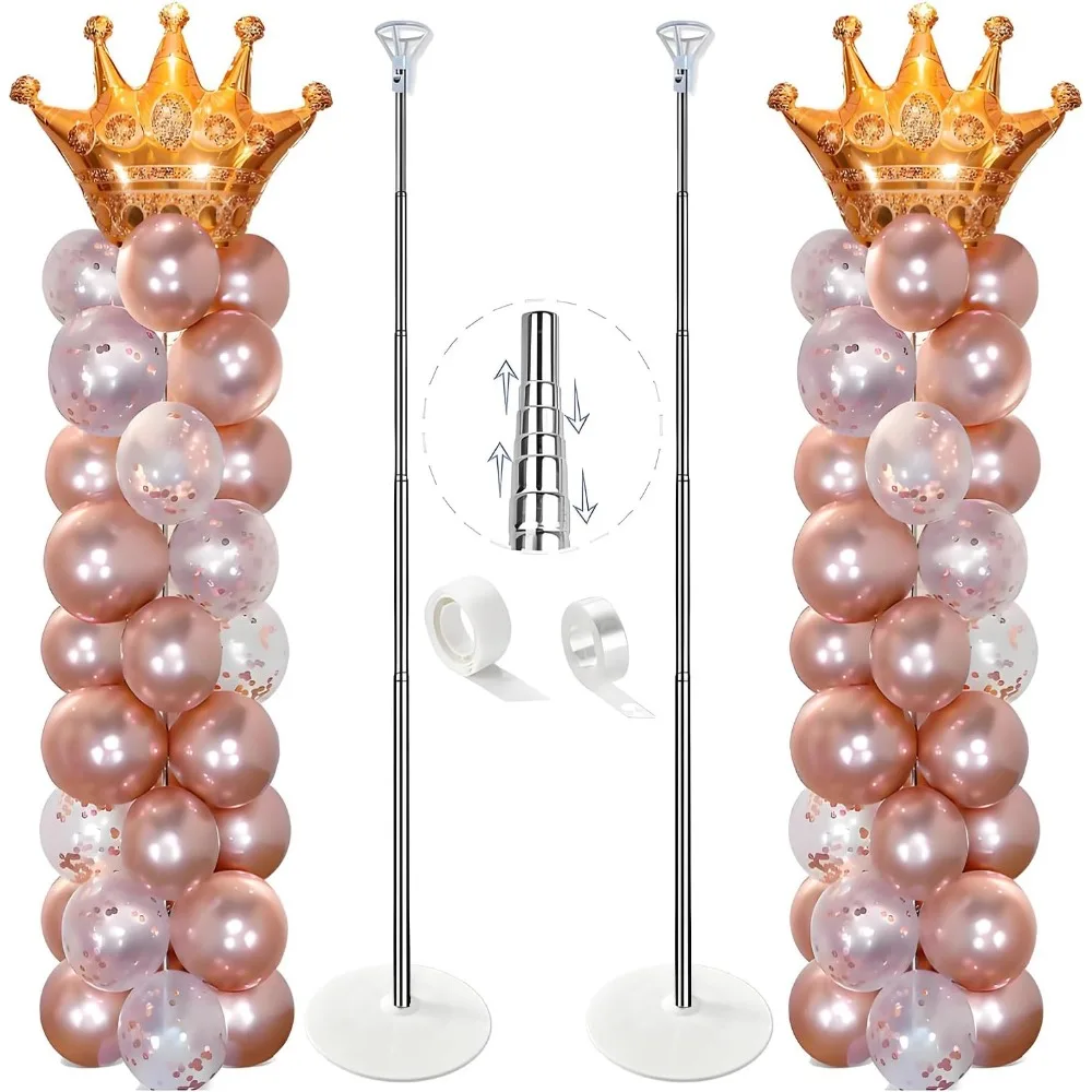 Balloon Column Stand Kit Set of 2, 7ft Height Adjustable Balloon Arch Kit, Metal Telescopic Pillar Balloon Stand
Balloon Column Stand Kit Set of 2, 7ft Height Adjustable Balloon Arch Kit, Metal Telescopic Pillar Balloon Stand