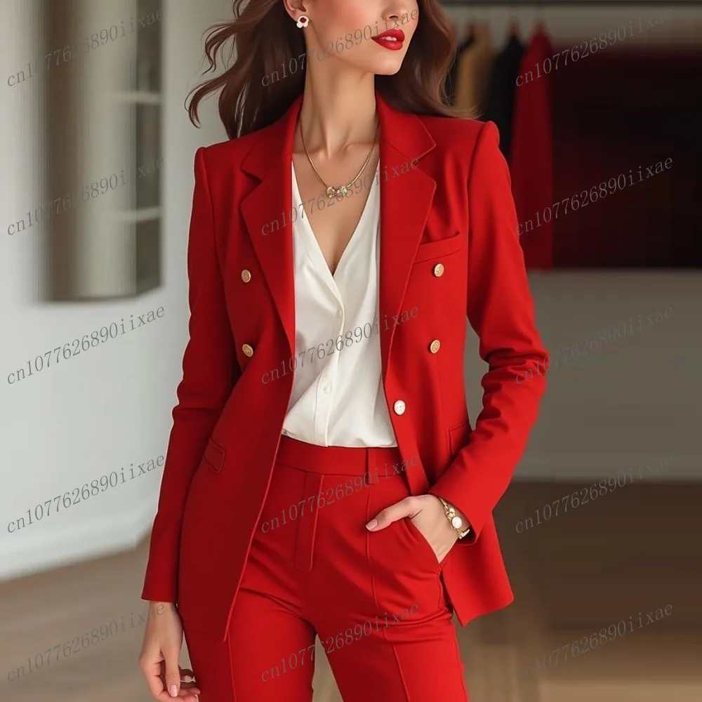 Red Formal Women Suit Lady Business Office Tuxedos Mother Wedding Party Ladies 2 Piece Set Blazer Pants Customized
Red Formal Women Suit Lady Business Office Tuxedos Mother Wedding Party Ladies 2 Piece Set Blazer Pants Customized
