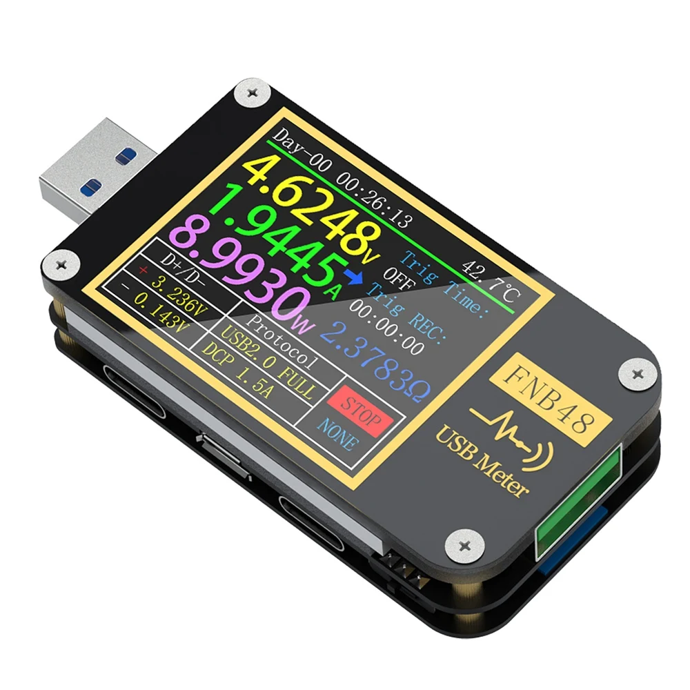 FNB48 PD триггер Вольтметр Амперметр ток вольтметр USB тестер QC4 PD3.0 2,0 протокол зарядки тестер емкости A
FNB48 PD триггер Вольтметр Амперметр ток вольтметр USB тестер QC4 PD3.0 2,0 протокол зарядки тестер емкости A