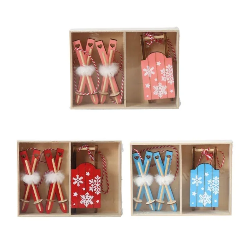 Christmas Sled Ornament Painted Wooden Sled Combination Pendant Gift Box Christmas Tree Decoration Small Pendant for Mantel Door
Christmas Sled Ornament Painted Wooden Sled Combination Pendant Gift Box Christmas Tree Decoration Small Pendant for Mantel Door