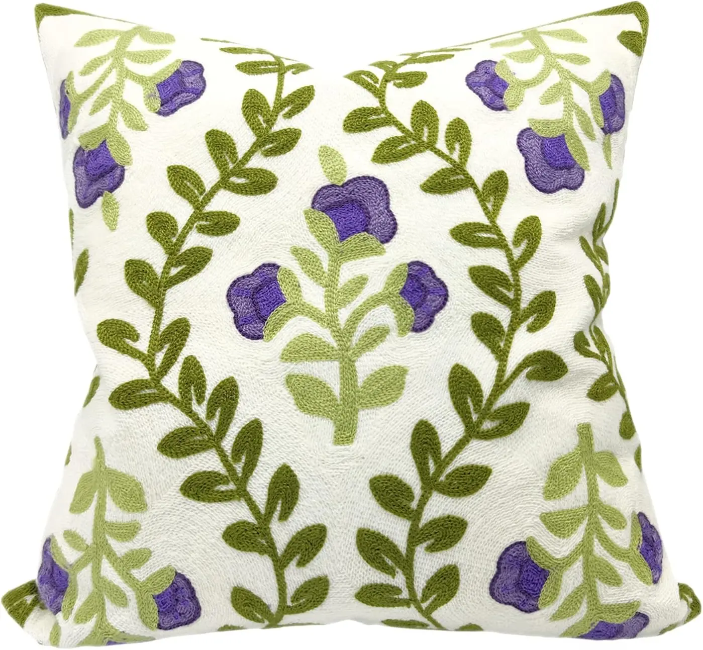 Floral Embroidered Spring Decorative Throw Pillow Cover 18""X 18"", Farmhouse Cottage Purple Flowers Green Leaves Knit Pattern
Floral Embroidered Spring Decorative Throw Pillow Cover 18""X 18"", Farmhouse Cottage Purple Flowers Green Leaves Knit Pattern