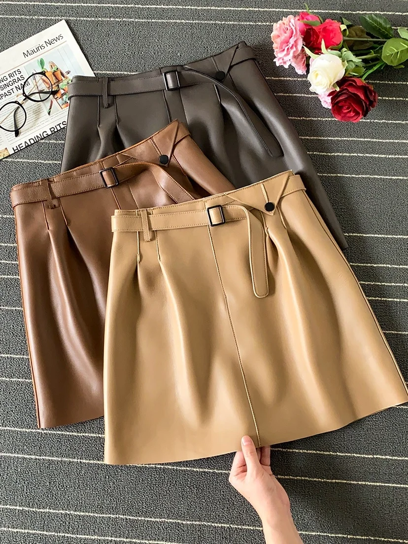 Genuine Leather Skirt High Waist Slim A-line Skirt Sheepskin Super Hot Fashion Wrap Hip Short Skirt 2022 Spring and Autumn New
Genuine Leather Skirt High Waist Slim A-line Skirt Sheepskin Super Hot Fashion Wrap Hip Short Skirt 2022 Spring and Autumn New