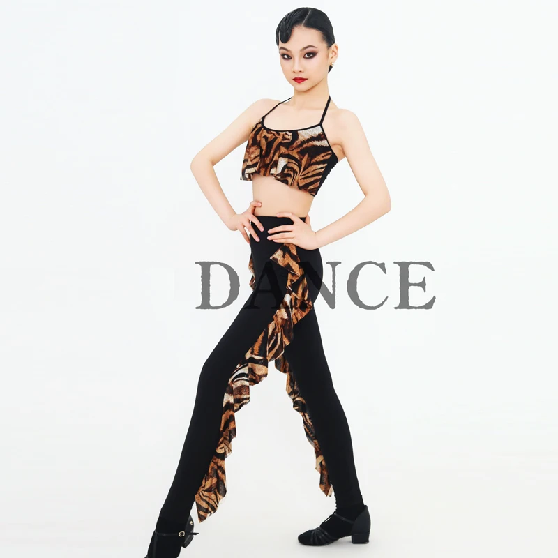 Summer Latin Dance Performance Costume Girls Tiger Pattern Latin Dance Suits Kids Chacha Latin Dance Competition Clothing 15595
Summer Latin Dance Performance Costume Girls Tiger Pattern Latin Dance Suits Kids Chacha Latin Dance Competition Clothing 15595