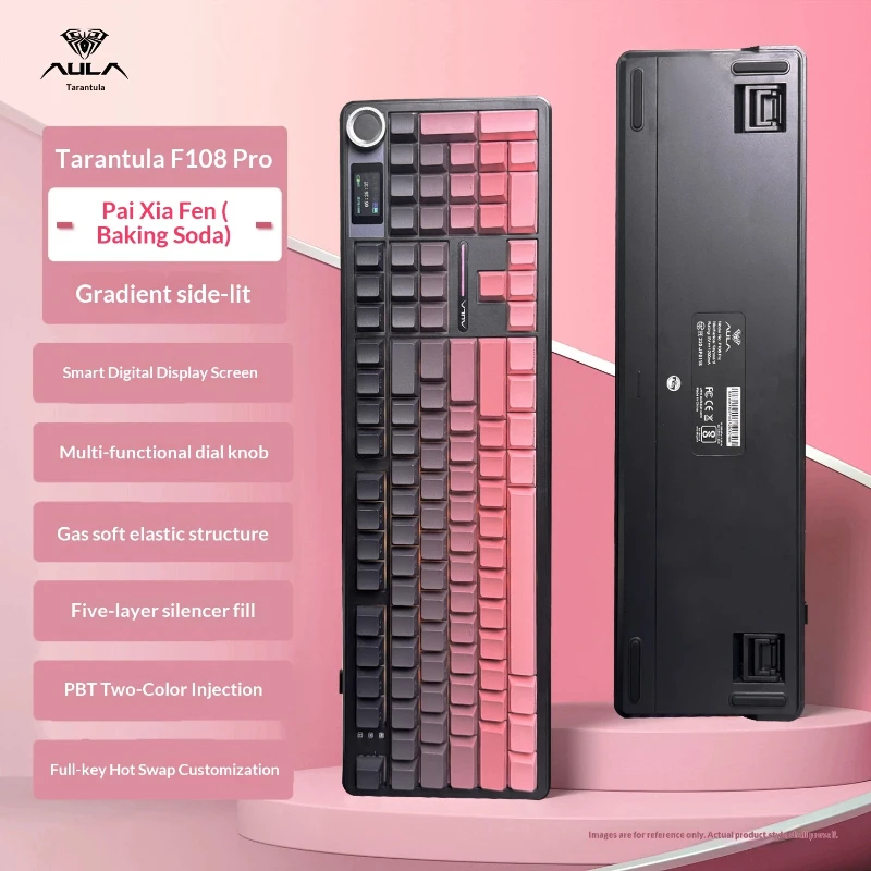 AULA F108 Pro Mechanical Keyboard Wireless Bluetooth 3-Mode Hot-Swap RGB Side Print Gaming Keyboard for PC Laptop
AULA F108 Pro Mechanical Keyboard Wireless Bluetooth 3-Mode Hot-Swap RGB Side Print Gaming Keyboard for PC Laptop