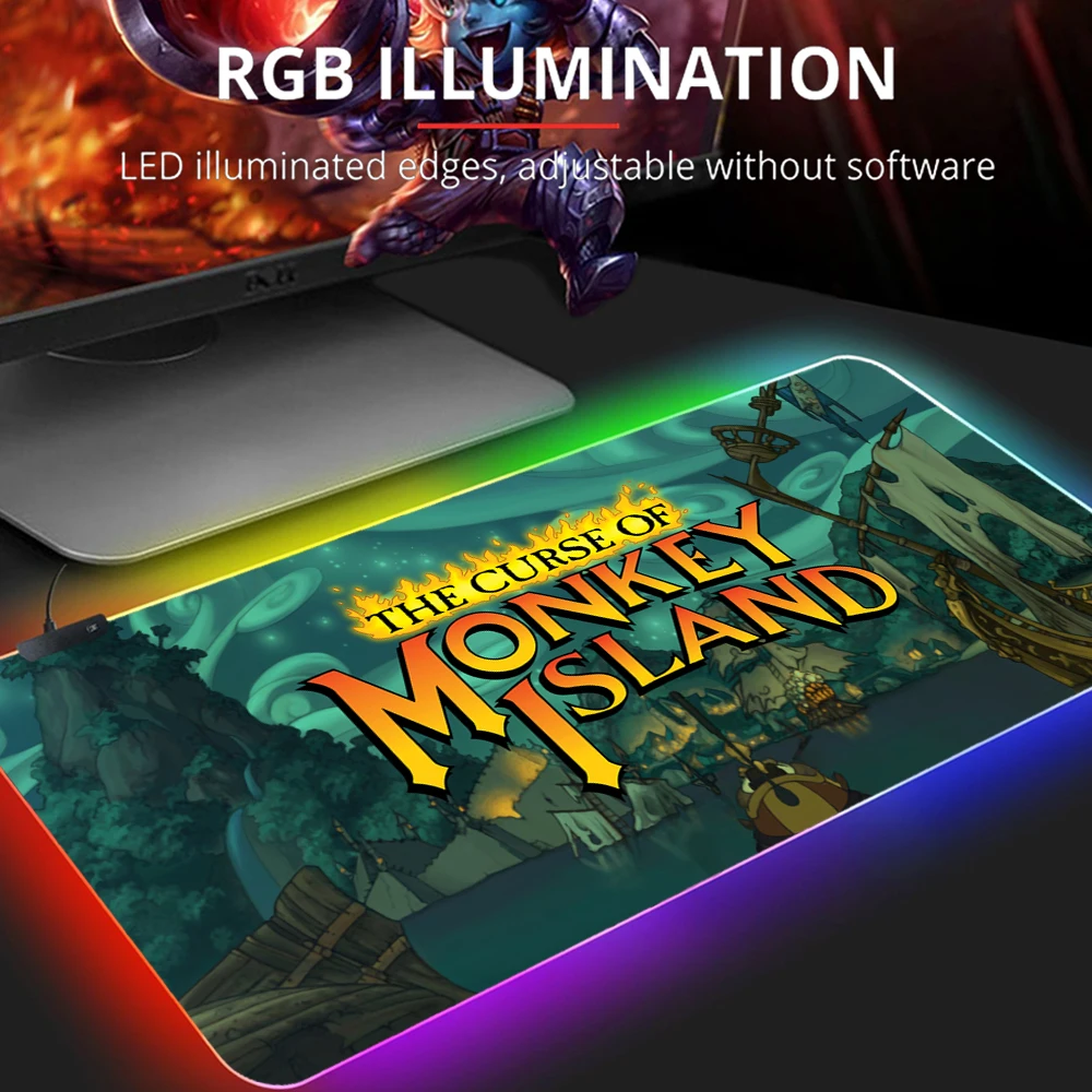 Monkey Island Big Backlit Creative Mousepads Gaming Desk with Led Rgb Design Mouse Pad Extra Large Cool Stuff for Table Luminous
Monkey Island Big Backlit Creative Mousepads Gaming Desk with Led Rgb Design Mouse Pad Extra Large Cool Stuff for Table Luminous