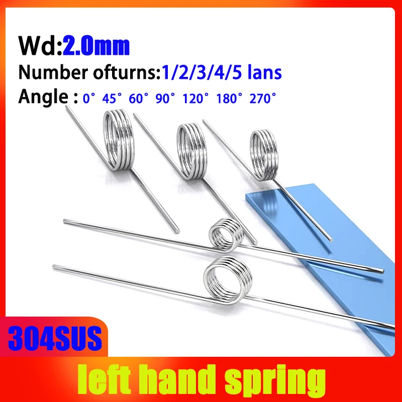 304SUS Wire diameter 2.0mm Left Rotation Spring 5PCS left Torsion Spring Return And Reset V-shaped Spring laps1/2/3/4/5lap
304SUS Wire diameter 2.0mm Left Rotation Spring 5PCS left Torsion Spring Return And Reset V-shaped Spring laps1/2/3/4/5lap