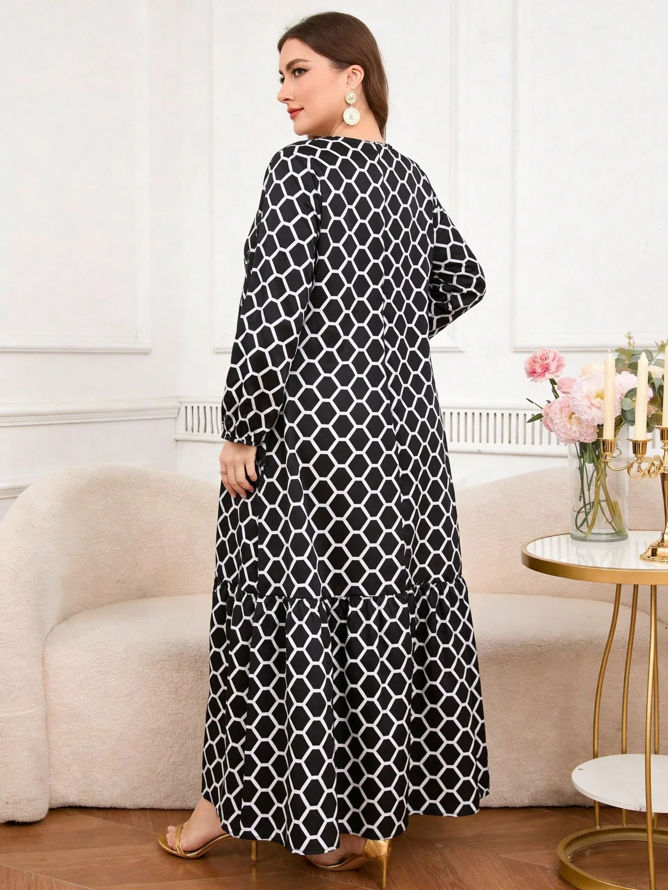 Plus Size Geometric Print Long Dress For Women Spring Elegant Casual
Plus Size Geometric Print Long Dress For Women Spring Elegant Casual