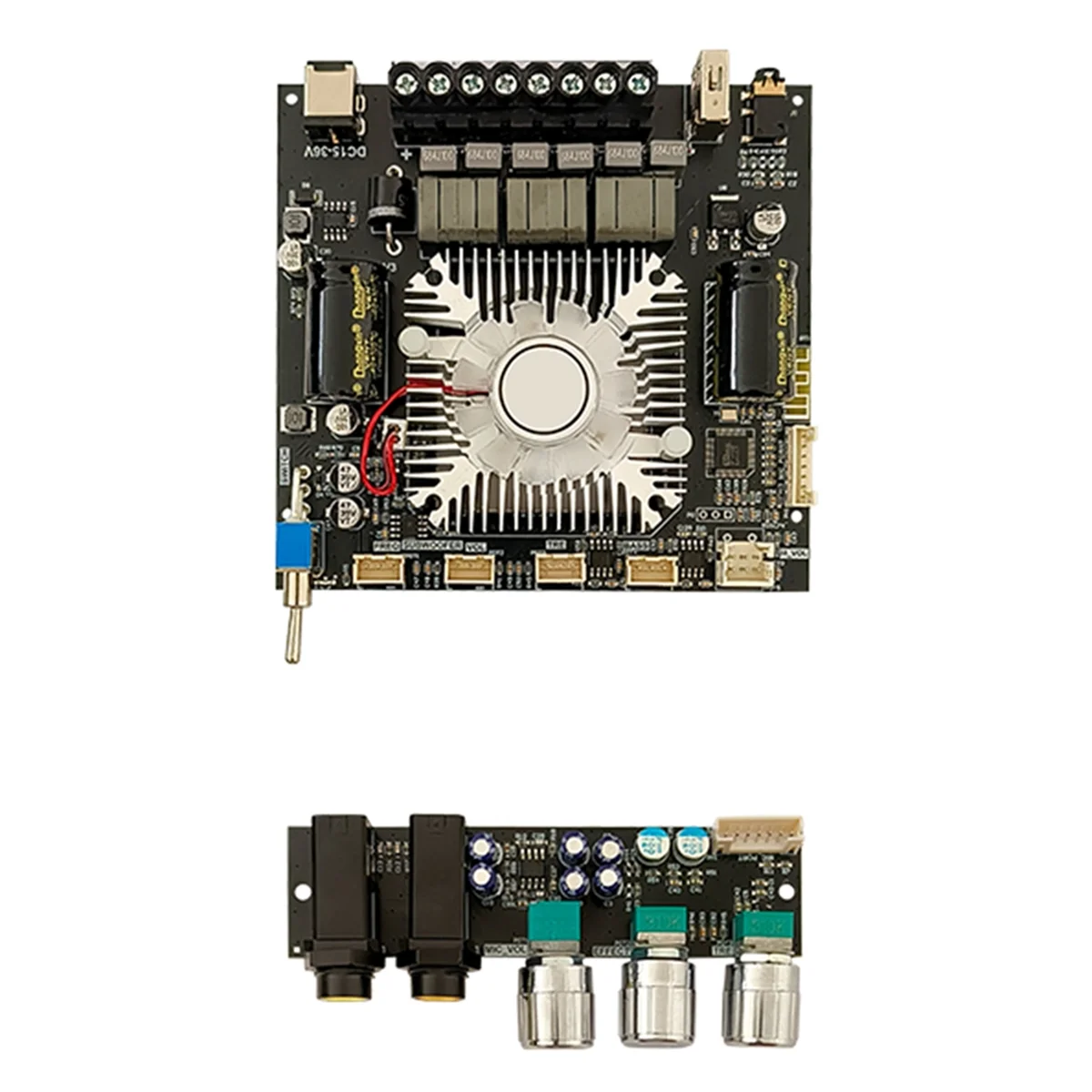 ZK-DAM L1 2x220 Вт и 350 Вт 2,1-канальная плата цифрового усилителя мощности BT TPA3251D2 Модуль усилителя звука высокой мощности с низким уровнем шума, A
ZK-DAM L1 2x220 Вт и 350 Вт 2,1-канальная плата цифрового усилителя мощности BT TPA3251D2 Модуль усилителя звука высокой мощности с низким уровнем шума, A