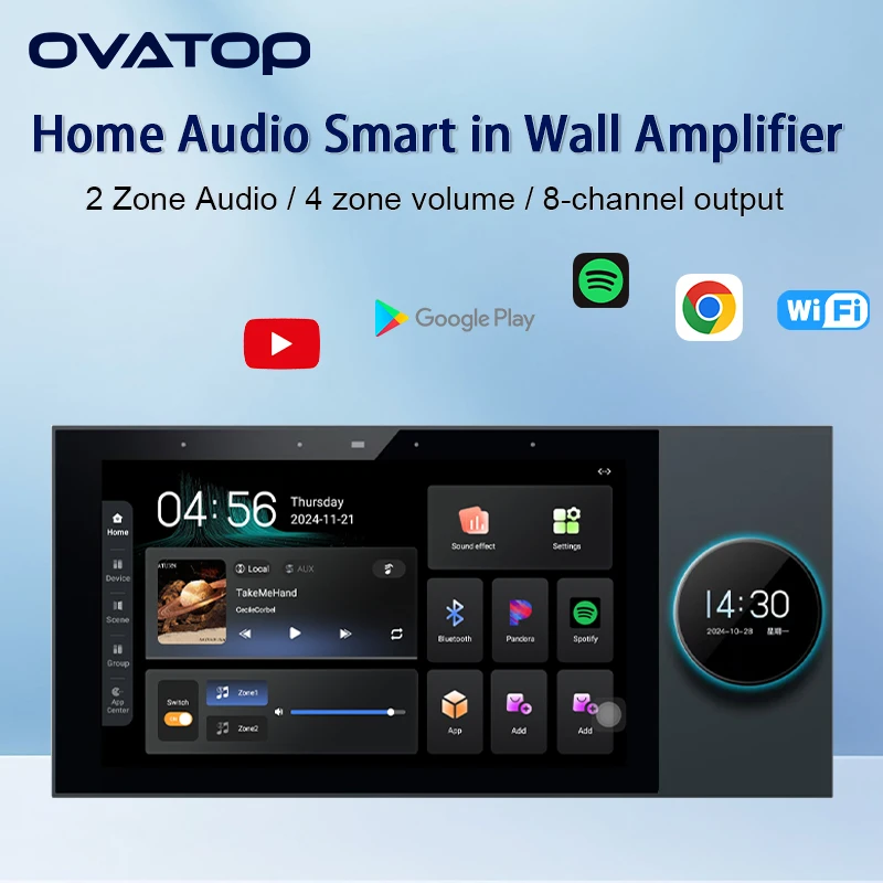 Home Smart 2 zone audio in wall amplifier TUYA WIFI Bluetooths sound control panel ZIGBEE gateway Android 11 music player system
Home Smart 2 zone audio in wall amplifier TUYA WIFI Bluetooths sound control panel ZIGBEE gateway Android 11 music player system