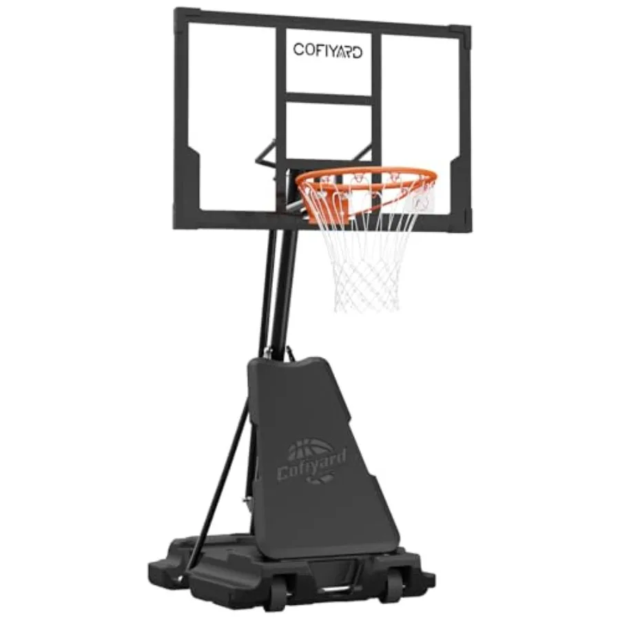 Outdoor basketball hoop with 44-inch shatterproof acrylic backboard, black frame, weather-resistant steel construction, adjusta
Outdoor basketball hoop with 44-inch shatterproof acrylic backboard, black frame, weather-resistant steel construction, adjusta