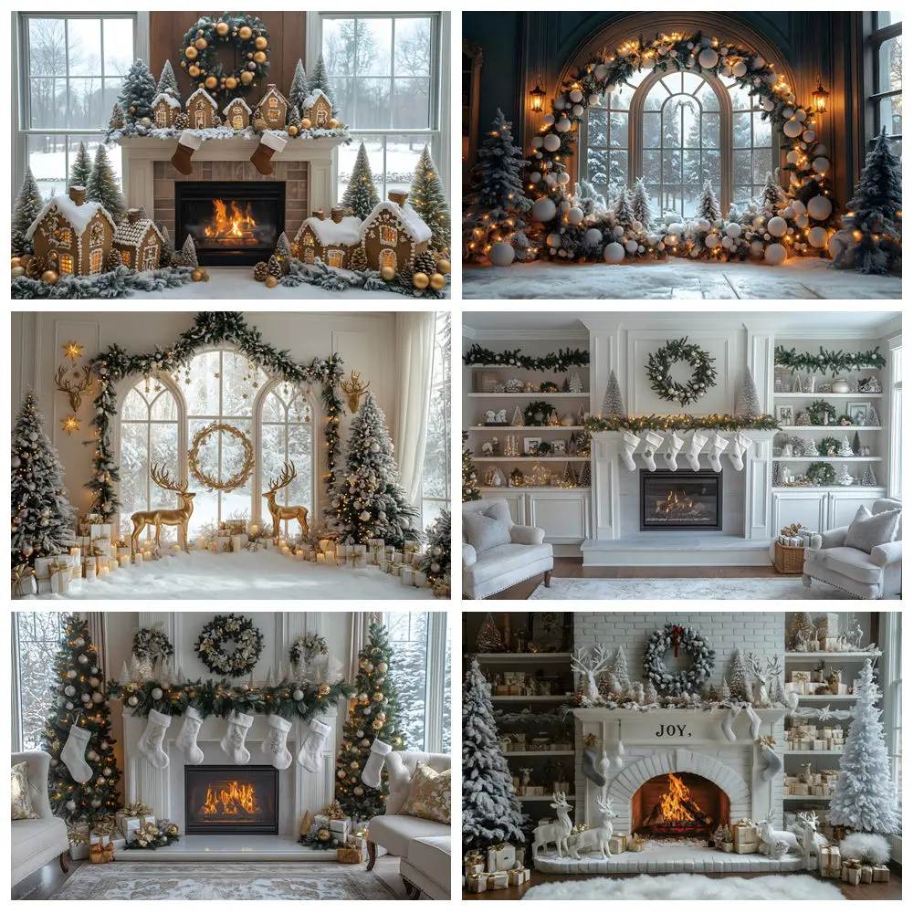 Christmas Party Photography Backdrop White Interior Decorated Fireplace Garland Xmas Tree Gifts Background Decorations Banner
Christmas Party Photography Backdrop White Interior Decorated Fireplace Garland Xmas Tree Gifts Background Decorations Banner