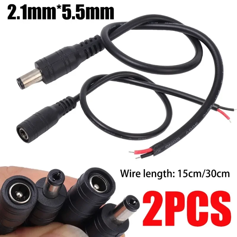 12V Pigtail DC Connector 2.1*5.5mm Pigtail Barrel Plug Cable 30/15cm Male Female Docking Plug Wire for CCD/CCTV Camera LED Strip
12V Pigtail DC Connector 2.1*5.5mm Pigtail Barrel Plug Cable 30/15cm Male Female Docking Plug Wire for CCD/CCTV Camera LED Strip
