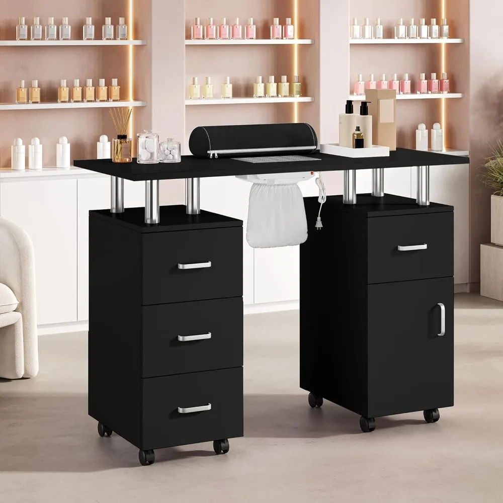 Nail Desk for Nail Tech, Manicure Table with Dust Collector & Hand Rest, Nail Essentials Station with 4 Drawers, Customized
Nail Desk for Nail Tech, Manicure Table with Dust Collector & Hand Rest, Nail Essentials Station with 4 Drawers, Customized