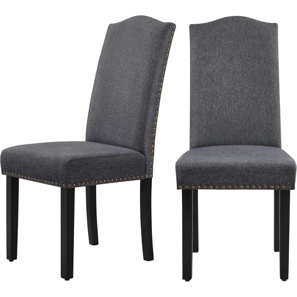 Upholstered Dining Chairs Set of 2 with Solid Wood Legs, Nail Trims, and Armrests in Gray for Kitchen, Living Room, Restaurant,
Upholstered Dining Chairs Set of 2 with Solid Wood Legs, Nail Trims, and Armrests in Gray for Kitchen, Living Room, Restaurant,