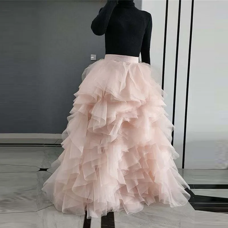 Luxury Tulle Skirts Layered Long Blush Pink Tutu Skirt For Party Birthday Puffy Maxi Skirts Women Zip Closure
Luxury Tulle Skirts Layered Long Blush Pink Tutu Skirt For Party Birthday Puffy Maxi Skirts Women Zip Closure