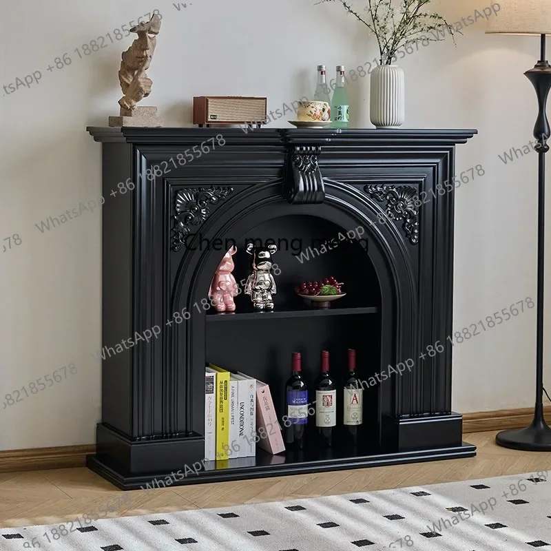 E182 Full solid wood French retro fireplace simulation fire decorative cabinet, entrance cabinet bird cage, black fireplace
E182 Full solid wood French retro fireplace simulation fire decorative cabinet, entrance cabinet bird cage, black fireplace