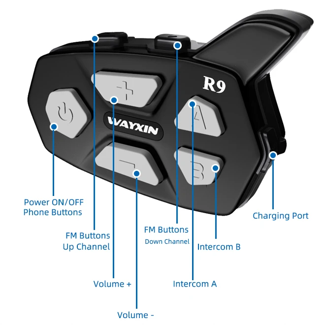 Мотоциклетная Bluetooth-гарнитура для шлема, модель R9, 1500 м, для 6 райдеров
Мотоциклетная Bluetooth-гарнитура для шлема, модель R9, 1500 м, для 6 райдеров