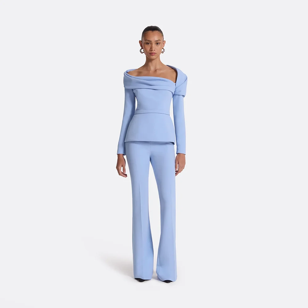 Formal Suit Jumpsuit Evening Dress Customized Off The Shoulder Long Sleeves Straight Simple Jersey Evening Gowns 2025
Formal Suit Jumpsuit Evening Dress Customized Off The Shoulder Long Sleeves Straight Simple Jersey Evening Gowns 2025