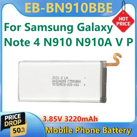 For Samsung Galaxy Note 4 N910 N910A V P Brand New Mobile High Quality Phone Battery EB-BN910BBE EB-BN910BBC 3.85V 3220mAh