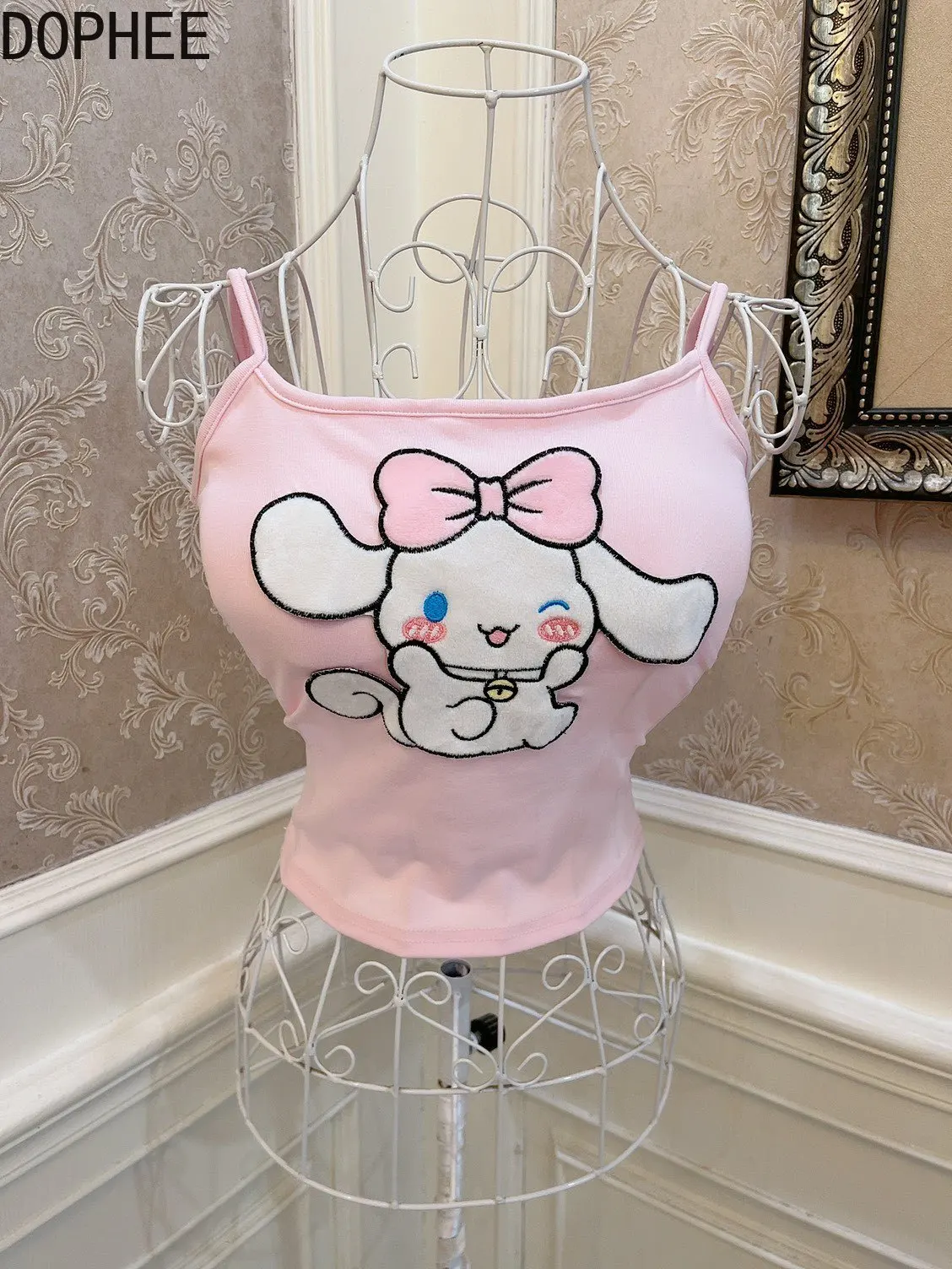 Sweet Girl Cute Cartoon Embroidery Sleeveless T-shirt Hot Chick High Waist Crop Vest Top Spring Summer Pink Breast Pad Camisole
Sweet Girl Cute Cartoon Embroidery Sleeveless T-shirt Hot Chick High Waist Crop Vest Top Spring Summer Pink Breast Pad Camisole