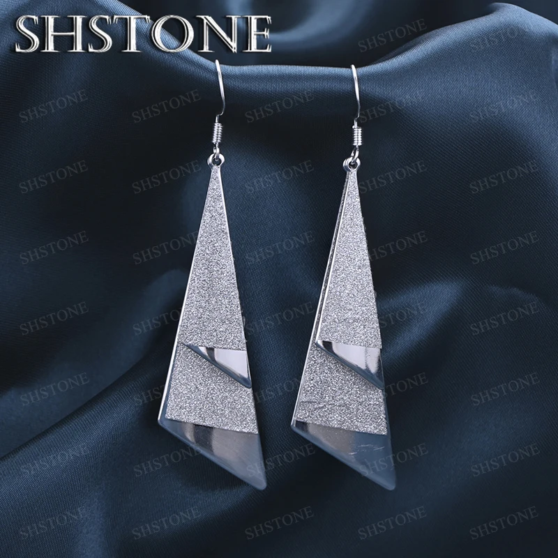 Gorgeous 925 Sterling Silver Frosted Triangular Hanging Drop Earrings Fine Jewelry Women Charm Engagement Wedding Party Gifts
Gorgeous 925 Sterling Silver Frosted Triangular Hanging Drop Earrings Fine Jewelry Women Charm Engagement Wedding Party Gifts