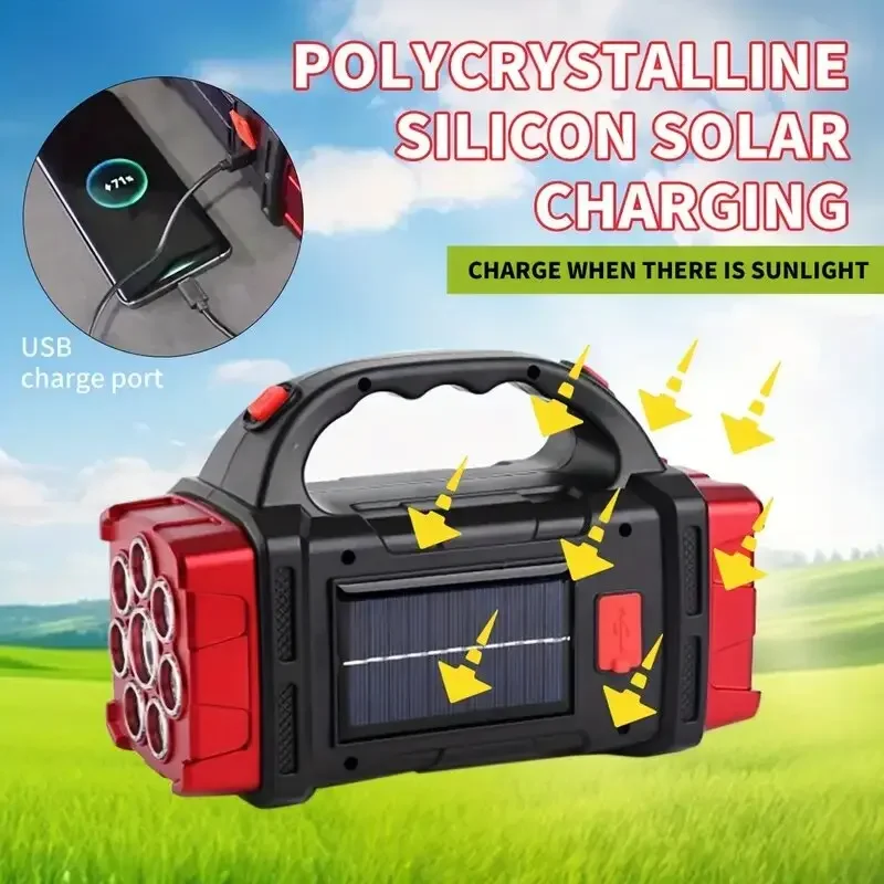 Многофункциональный солнечный светодиодный фонарик, 1 шт., портативный USB-зарядка, подходит для различных освещения в ночное время.
Многофункциональный солнечный светодиодный фонарик, 1 шт., портативный USB-зарядка, подходит для различных освещения в ночное время.