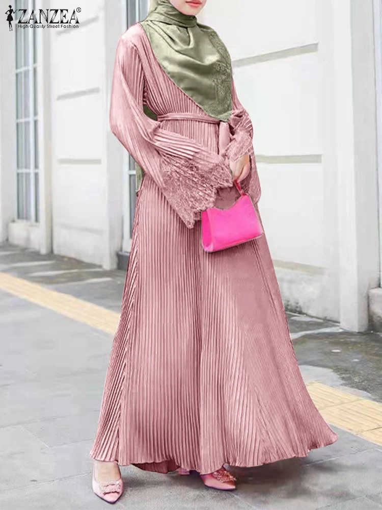 Elegant Women Muslim Dress Stylish Lace Patchwork Sundress Autumn Turkey Abaya ZANZEA Full Sleeve Belted Vestido Isamic Ramadan
Elegant Women Muslim Dress Stylish Lace Patchwork Sundress Autumn Turkey Abaya ZANZEA Full Sleeve Belted Vestido Isamic Ramadan
